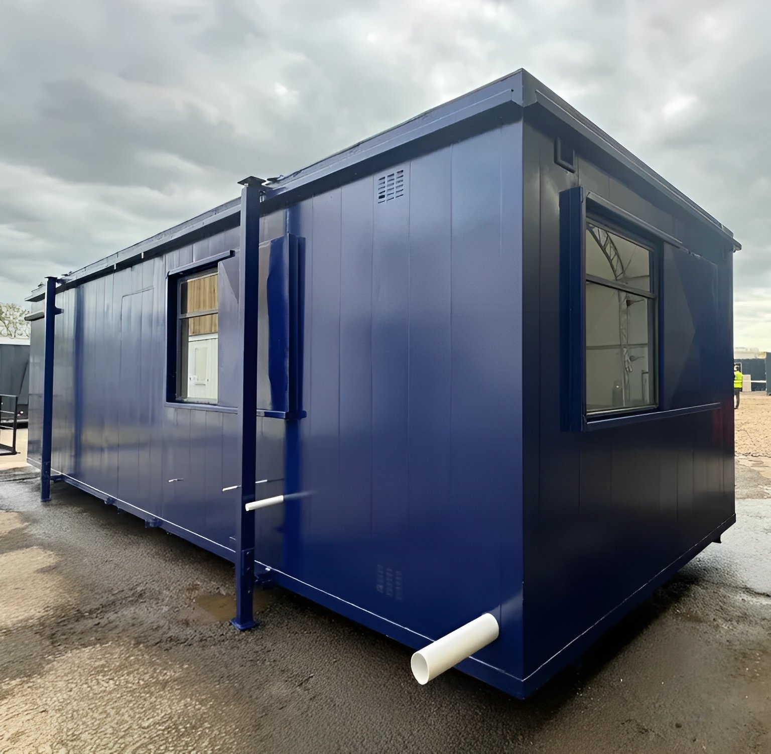 Custom 32Ft × 10ft Cabin Office + Canteen + 1+1 WC Wash Rooms Anti-Vandal - Image 2