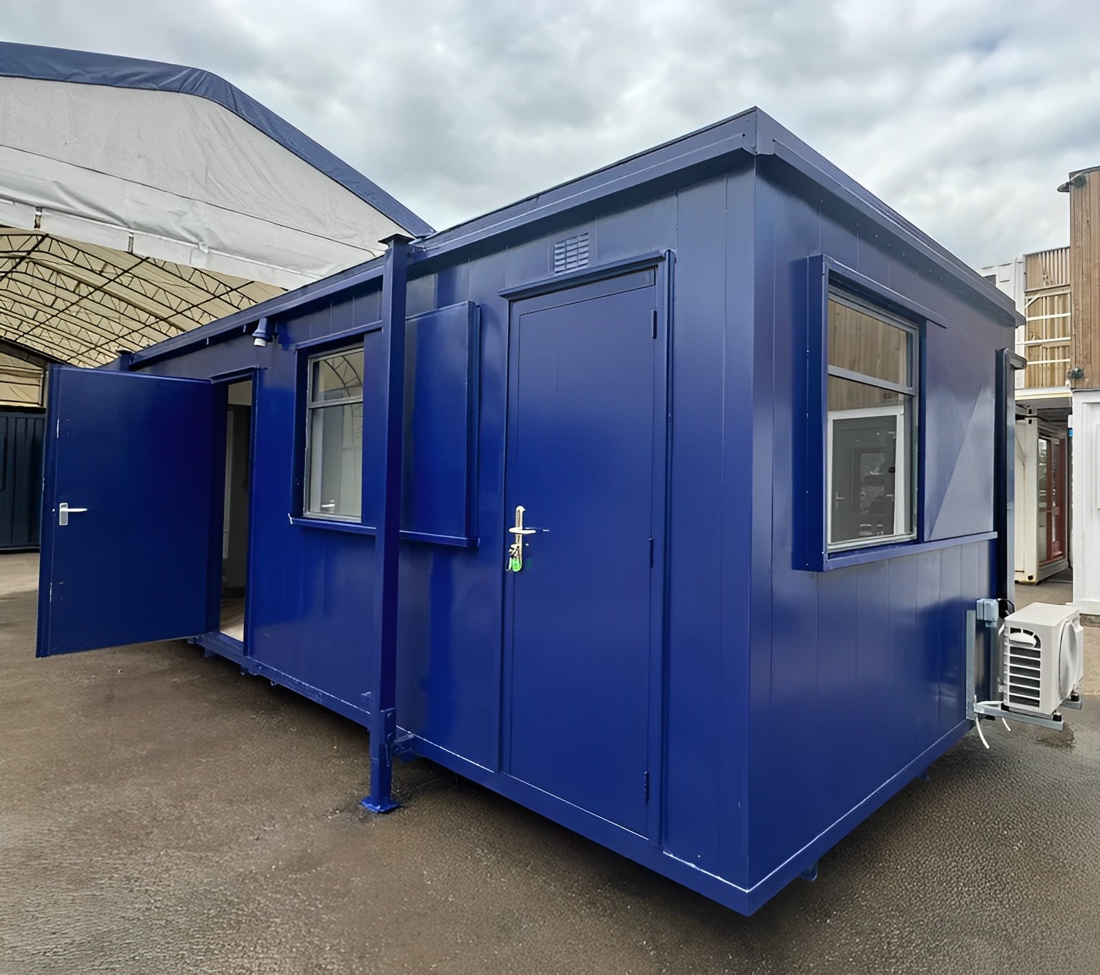 Custom 32Ft × 10ft Cabin Office + Canteen + 1+1 WC Wash Rooms Anti-Vandal