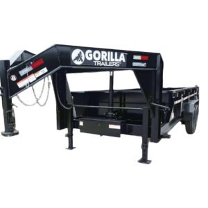 7x16 Gorilla Telescopic Gooseneck IBeam Dump Trailer 2ft Sides (2) 7K Axles