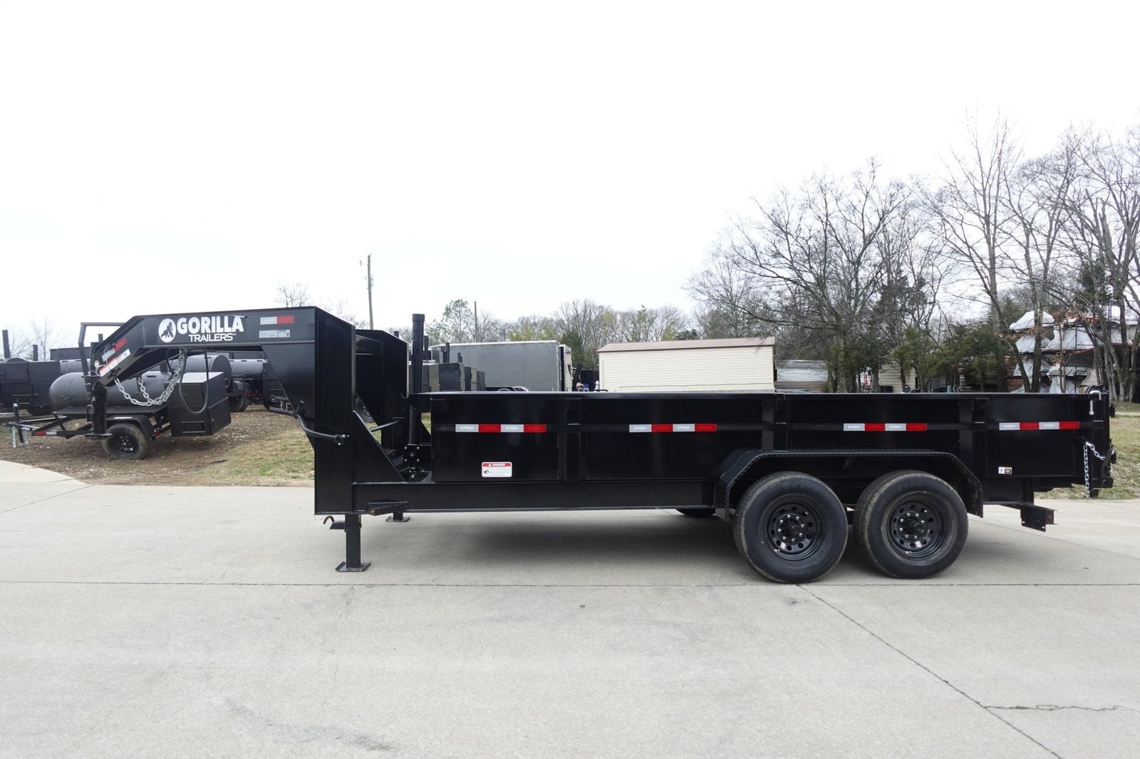 7x16 Gorilla Telescopic Gooseneck IBeam Dump Trailer 2ft Sides (2) 7K Axles - Image 3