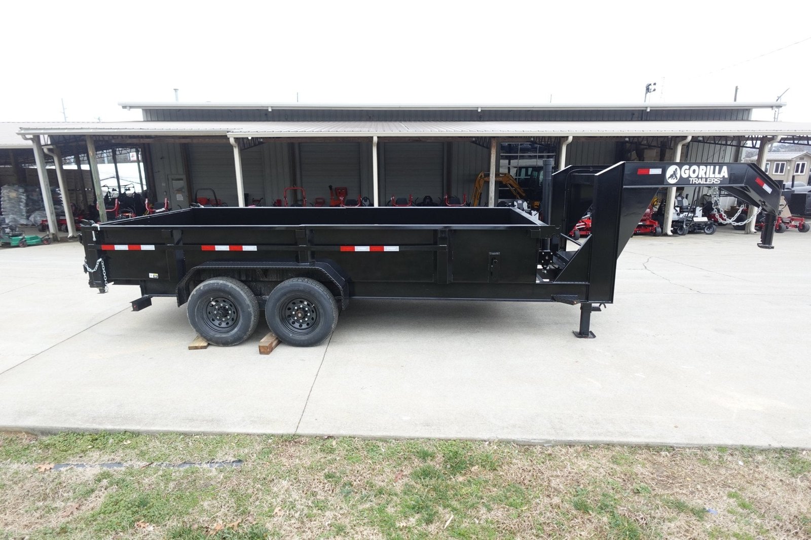 7x16 Gorilla Telescopic Gooseneck IBeam Dump Trailer 2ft Sides (2) 7K Axles - Image 8