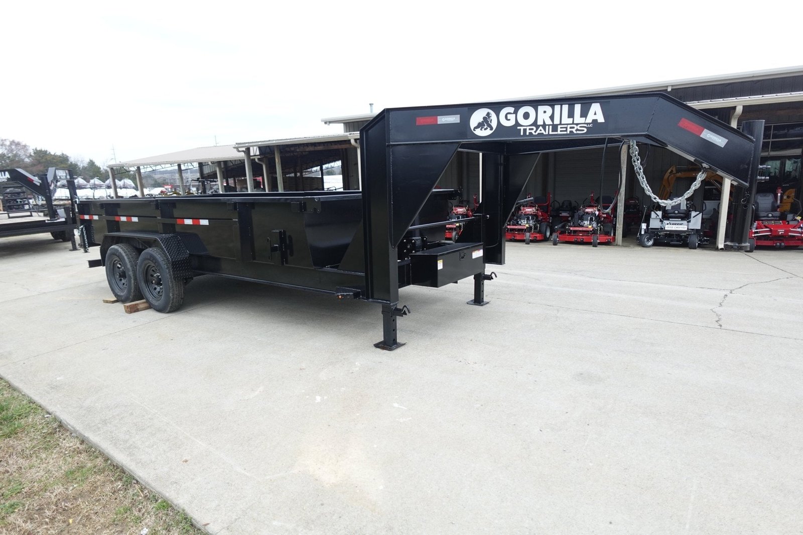 7x16 Gorilla Telescopic Gooseneck IBeam Dump Trailer 2ft Sides (2) 7K Axles - Image 9