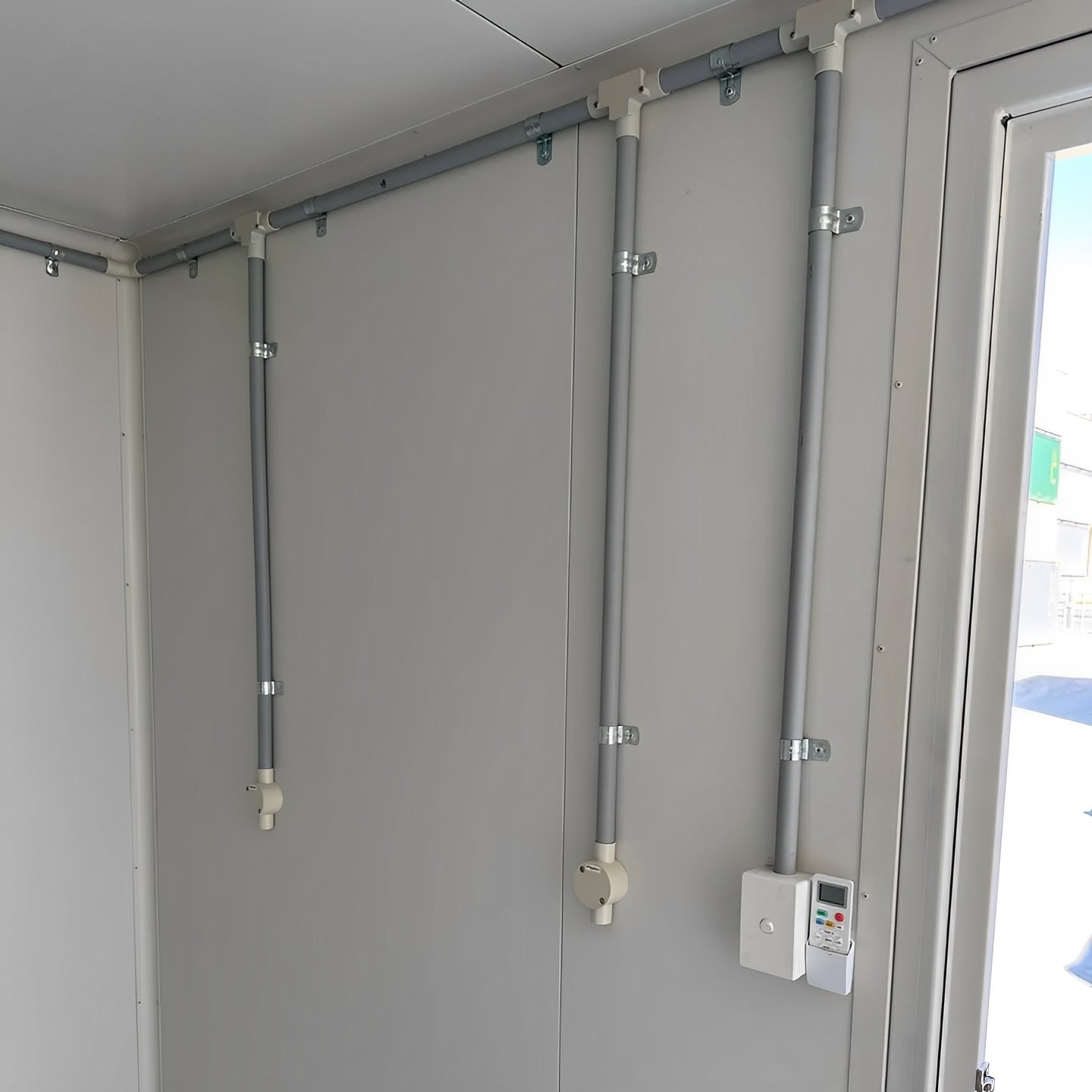 White Modified 10ft Shipping Container with AC - Image 4