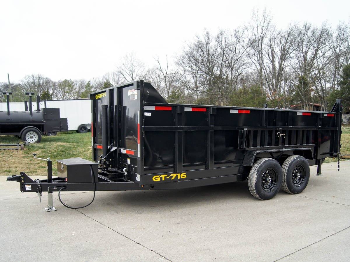 7x16 Telescopic Dump Trailer with 3ft Sides Powder Coated (2) 7K Axles GVWR 14k - Image 3