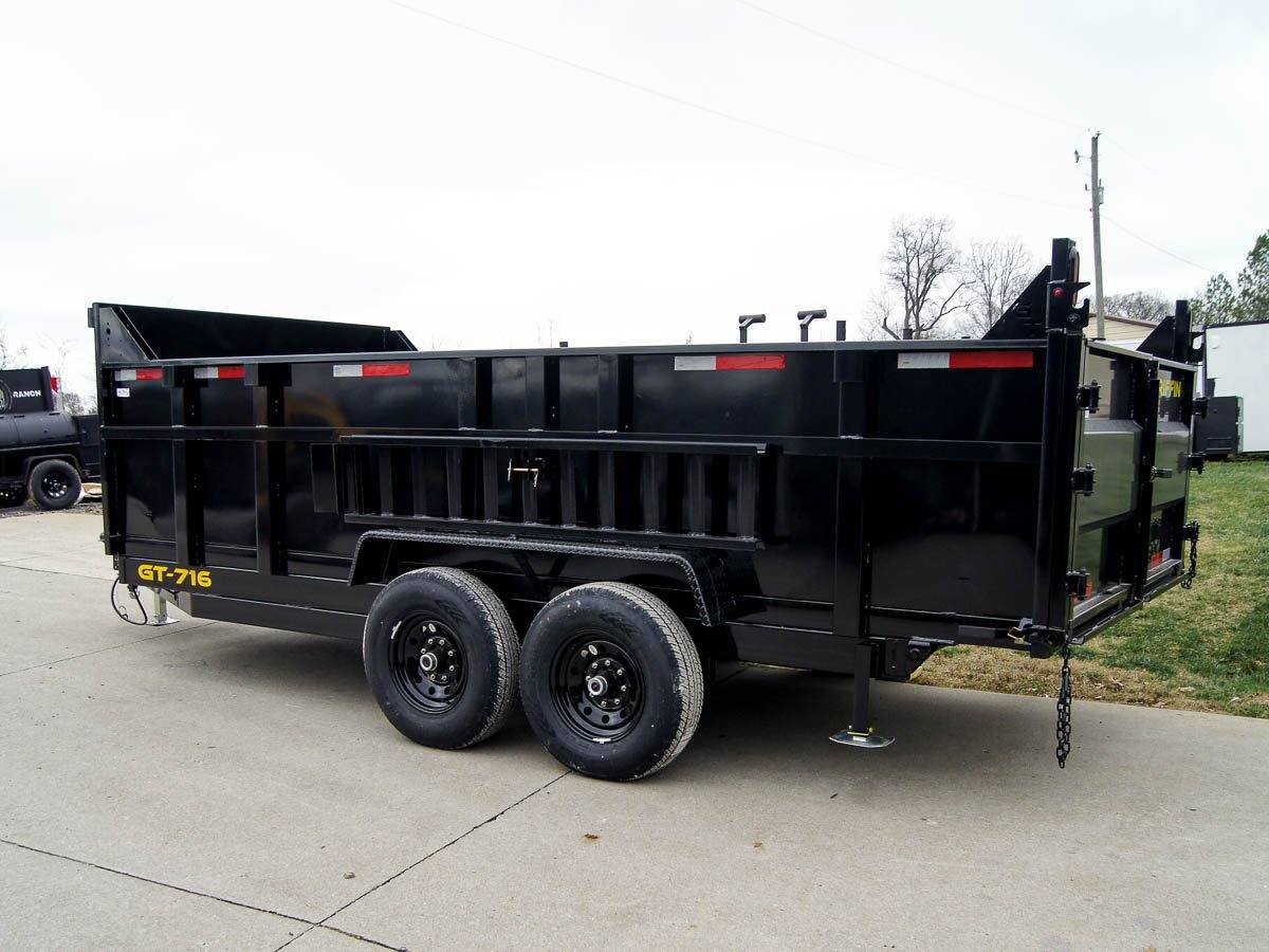 7x16 Telescopic Dump Trailer with 3ft Sides Powder Coated (2) 7K Axles GVWR 14k - Image 5