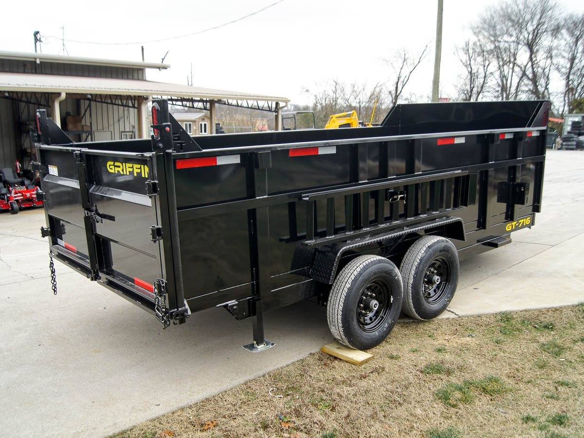 7x16 Telescopic Dump Trailer with 3ft Sides Powder Coated (2) 7K Axles GVWR 14k - Image 7