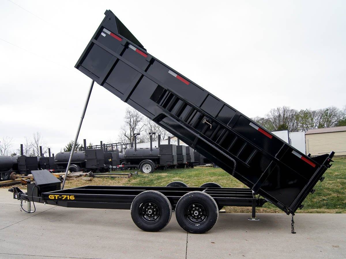 7x16 Telescopic Dump Trailer with 3ft Sides Powder Coated (2) 7K Axles GVWR 14k - Image 23