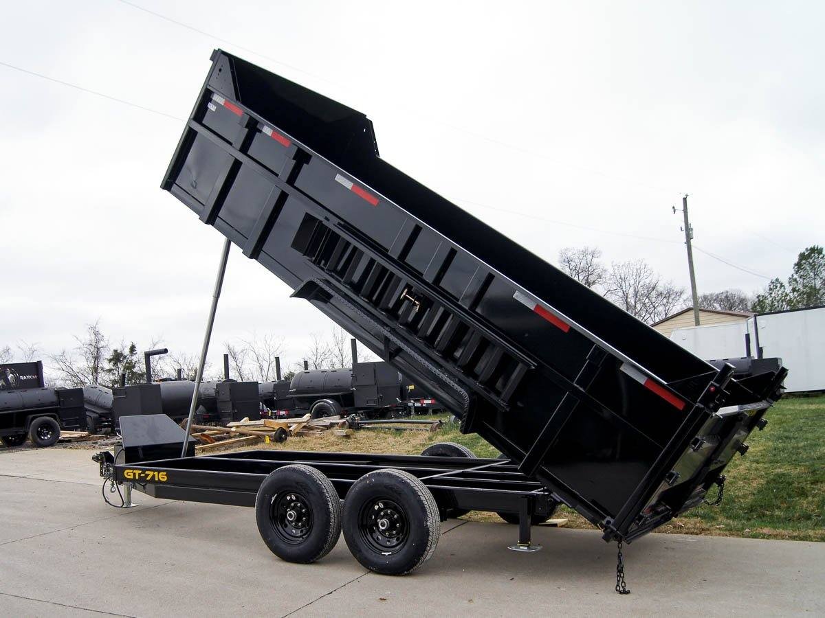 7x16 Telescopic Dump Trailer with 3ft Sides Powder Coated (2) 7K Axles GVWR 14k - Image 2