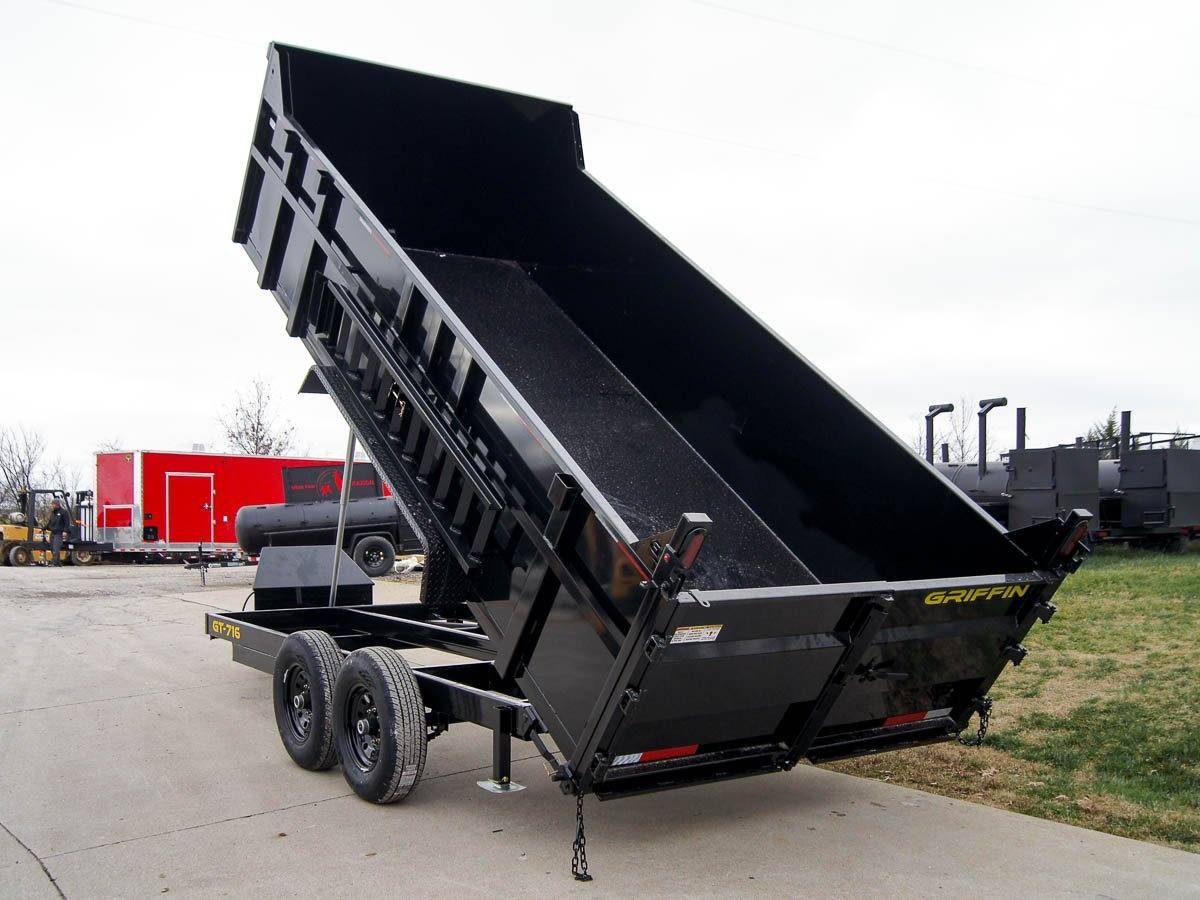 7x16 Telescopic Dump Trailer with 3ft Sides Powder Coated (2) 7K Axles GVWR 14k - Image 24