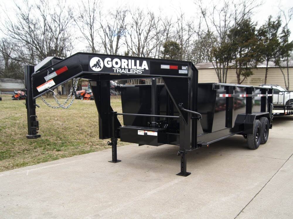 7x16 Gorilla Telescopic Gooseneck IBeam Dump Trailer 3ft Sides (2) 7K Axles - Image 2