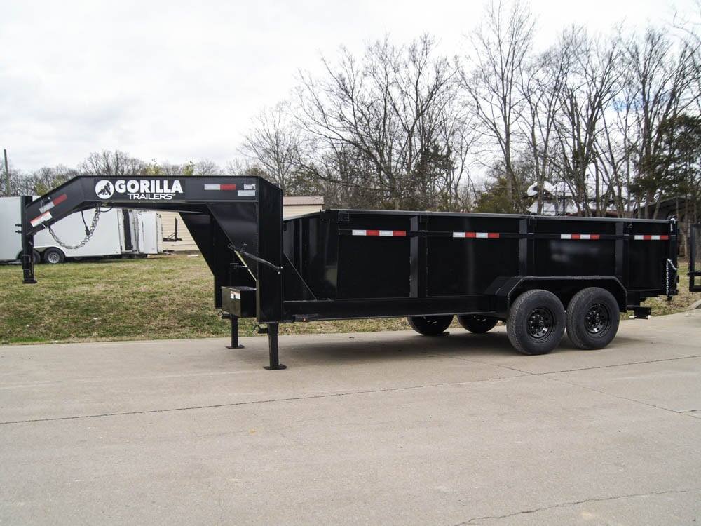 7x16 Gorilla Telescopic Gooseneck IBeam Dump Trailer 3ft Sides (2) 7K Axles - Image 4