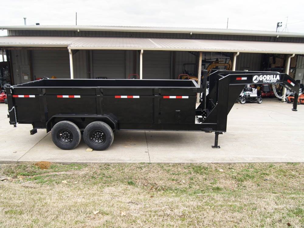 7x16 Gorilla Telescopic Gooseneck IBeam Dump Trailer 3ft Sides (2) 7K Axles - Image 10