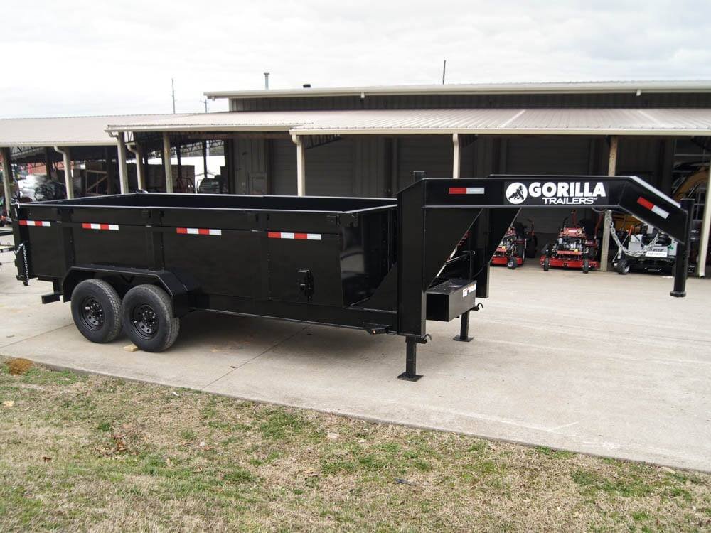 7x16 Gorilla Telescopic Gooseneck IBeam Dump Trailer 3ft Sides (2) 7K Axles - Image 11