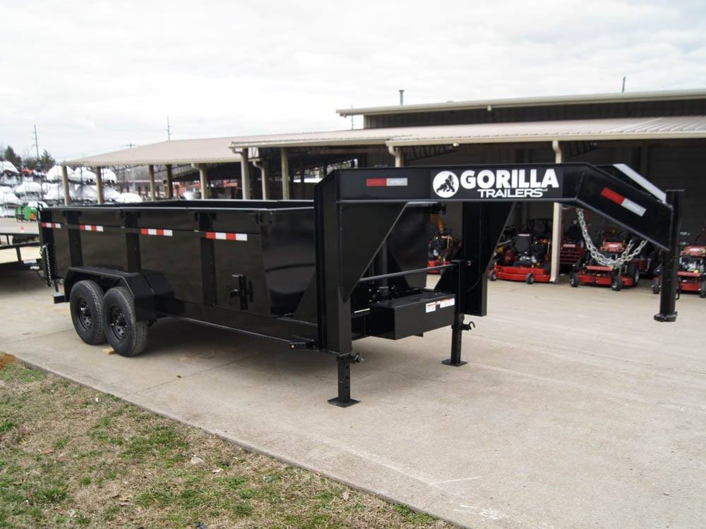 7x16 Gorilla Telescopic Gooseneck IBeam Dump Trailer 3ft Sides (2) 7K Axles - Image 12