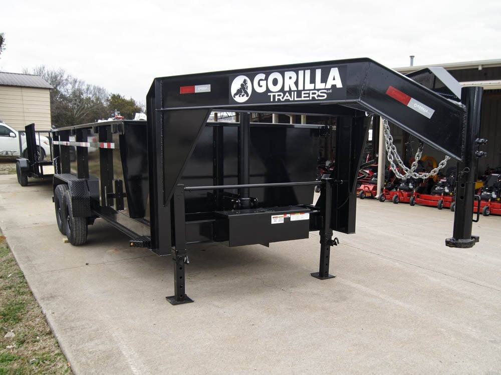 7x16 Gorilla Telescopic Gooseneck IBeam Dump Trailer 3ft Sides (2) 7K Axles - Image 13