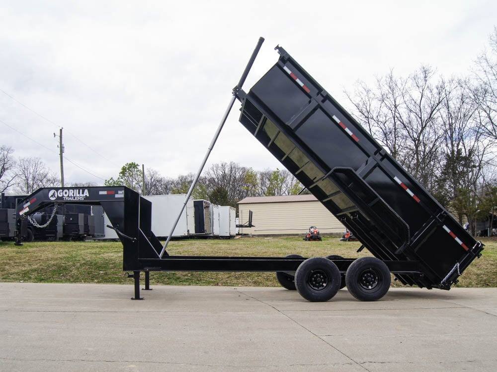 7x16 Gorilla Telescopic Gooseneck IBeam Dump Trailer 3ft Sides (2) 7K Axles - Image 24