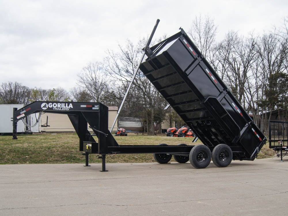 7x16 Gorilla Telescopic Gooseneck IBeam Dump Trailer 3ft Sides (2) 7K Axles - Image 25