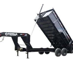 7x16 Gorilla Telescopic Gooseneck IBeam Dump Trailer 3ft Sides (2) 7K Axles