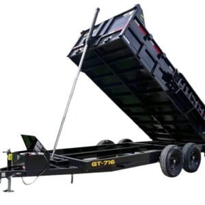 7x16 Telescopic Hydraulic Dump Trailer with 2ft Sides (2) 7K Axles GVWR 14K