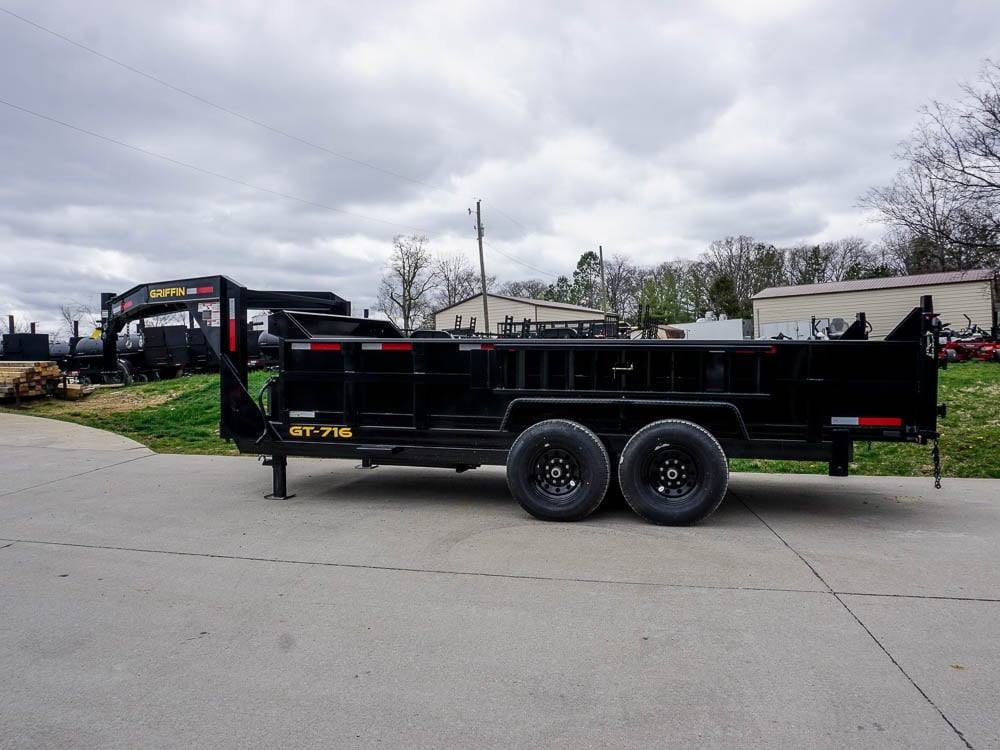 Hydraulic 7'x16' 2ft Side Gooseneck Dump Trailer (2) 7K Axles - Image 5