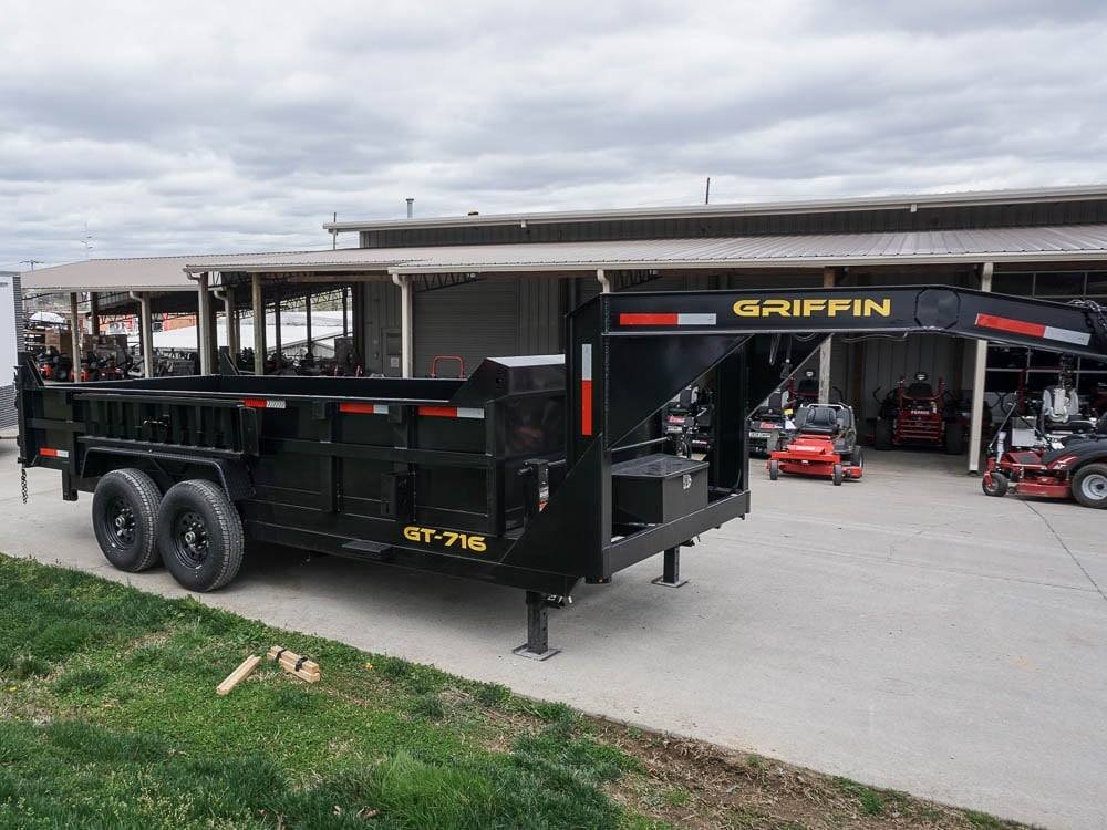 Hydraulic 7'x16' 2ft Side Gooseneck Dump Trailer (2) 7K Axles - Image 10