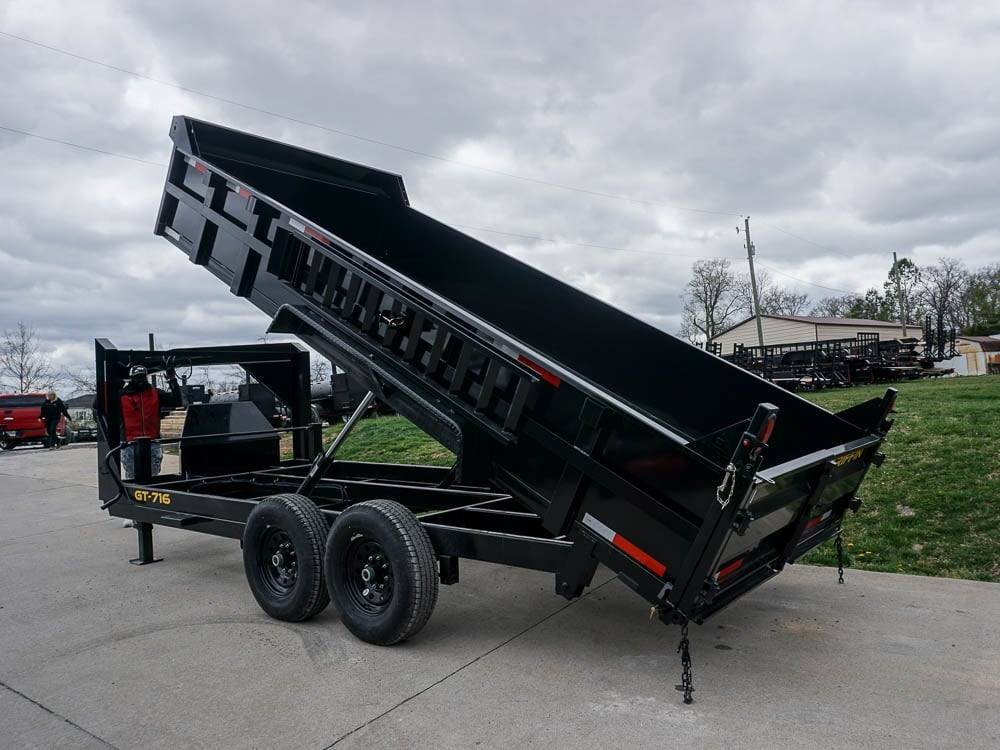 Hydraulic 7'x16' 2ft Side Gooseneck Dump Trailer (2) 7K Axles - Image 23