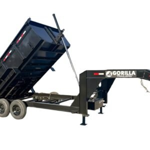 7x14 Gorilla Telescopic Gooseneck IBeam Dump Trailer 3ft Sides (2) 7K Axles
