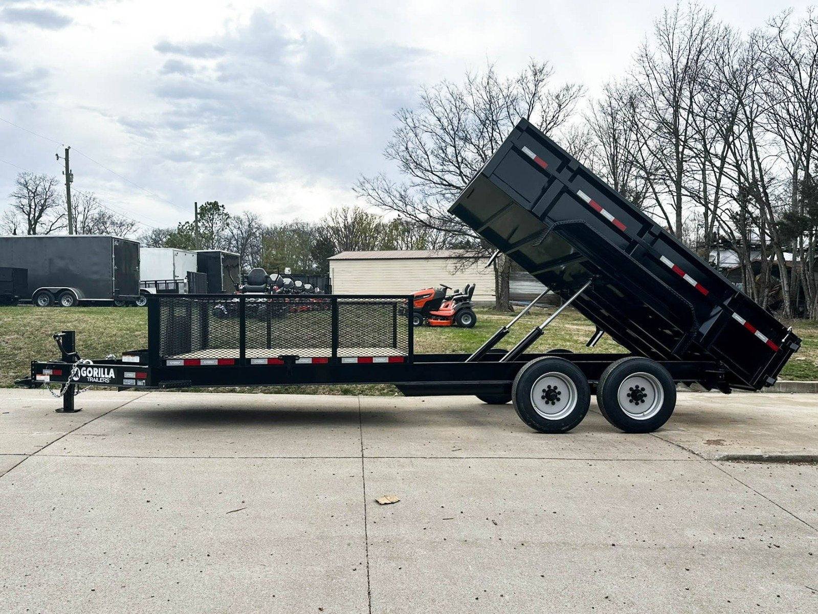 7x20 Hybrid Utility Dump Trailer 2ft Sides with Box (2) 7K Axles No Side Gate